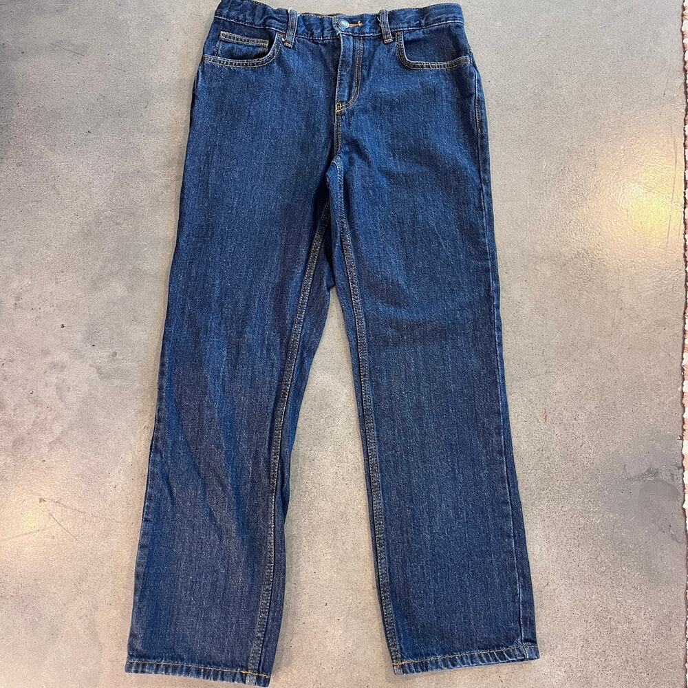 Cat & Jack Relaxed Straight Leg dark blue denim jeans boys size 16 pants